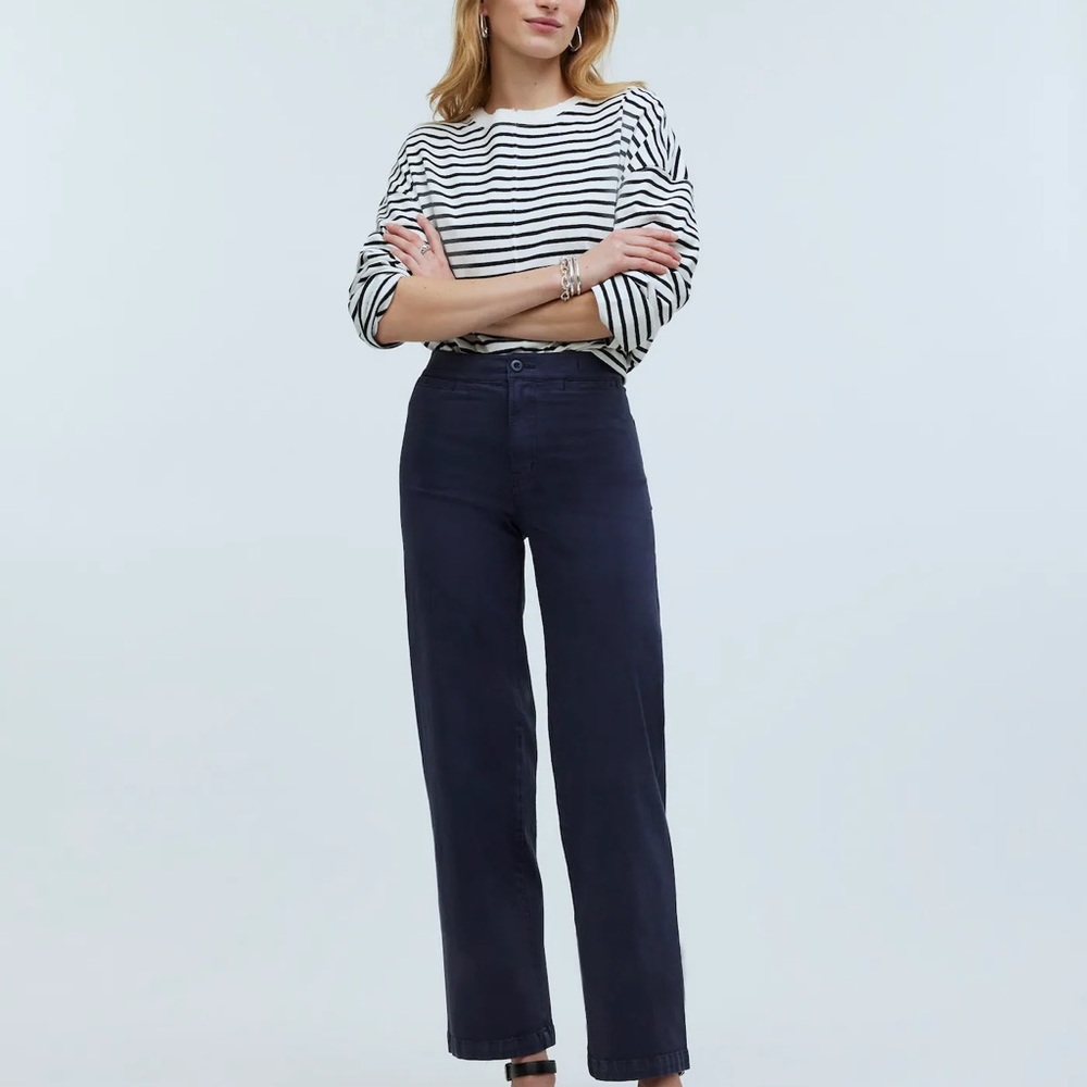 Madewell The Emmett Wide-Leg Crop Pant: Welt Pocket Edition